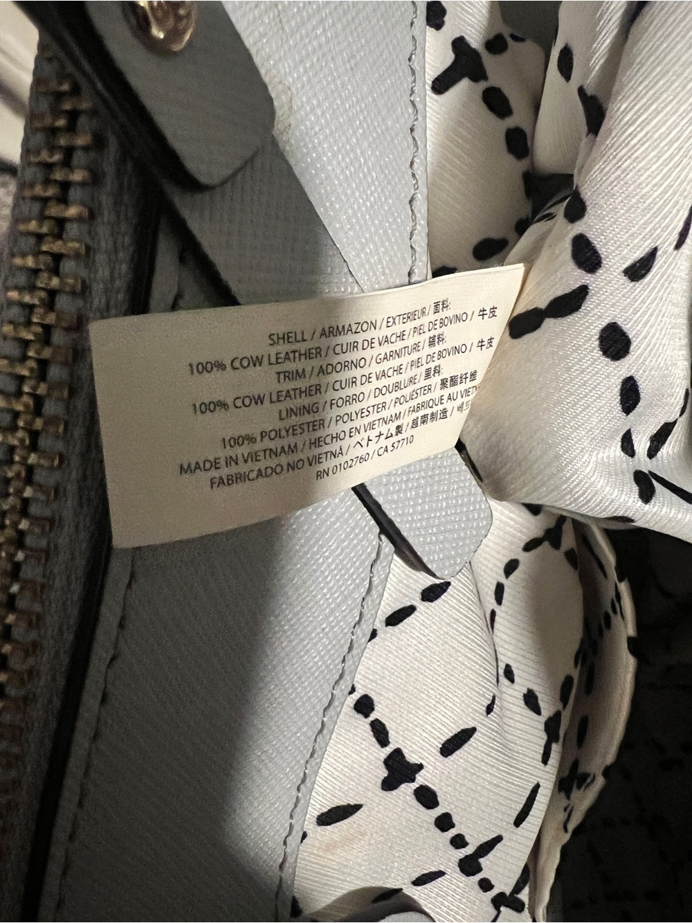 NWOT Kate Spade Saffiano Newbury Lane satchel/crossbody bag light gray - Picture 6 of 12